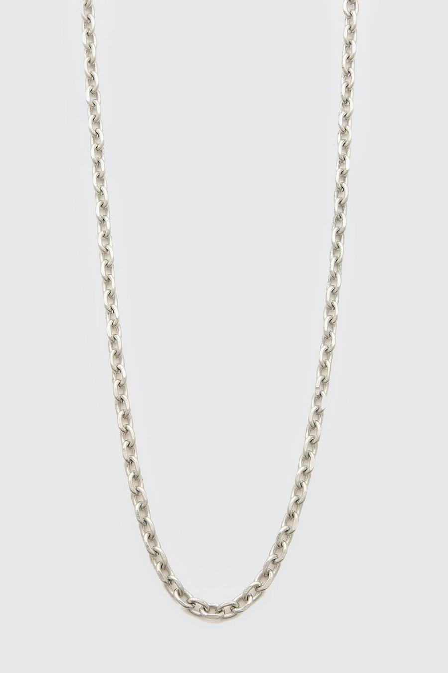 Silver Thin Anchor Chain Necklace image number 1