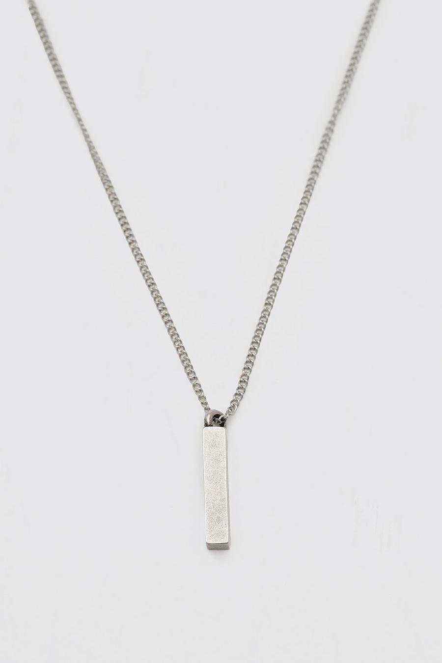Silver Chain Necklace With Toggle And Bar Pendant image number 1