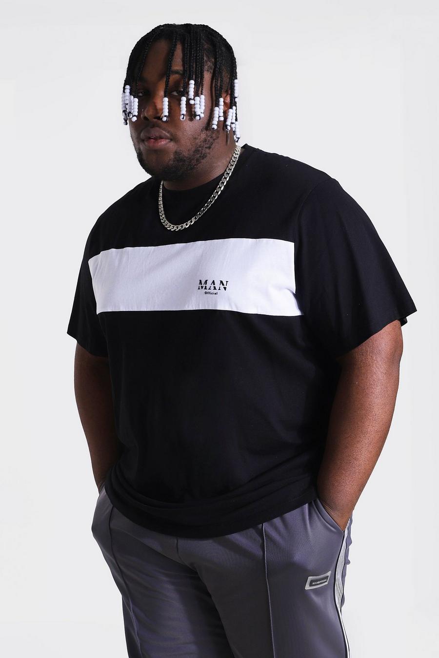 Black Plus size - MAN Roman T-shirt med blockfärger image number 1