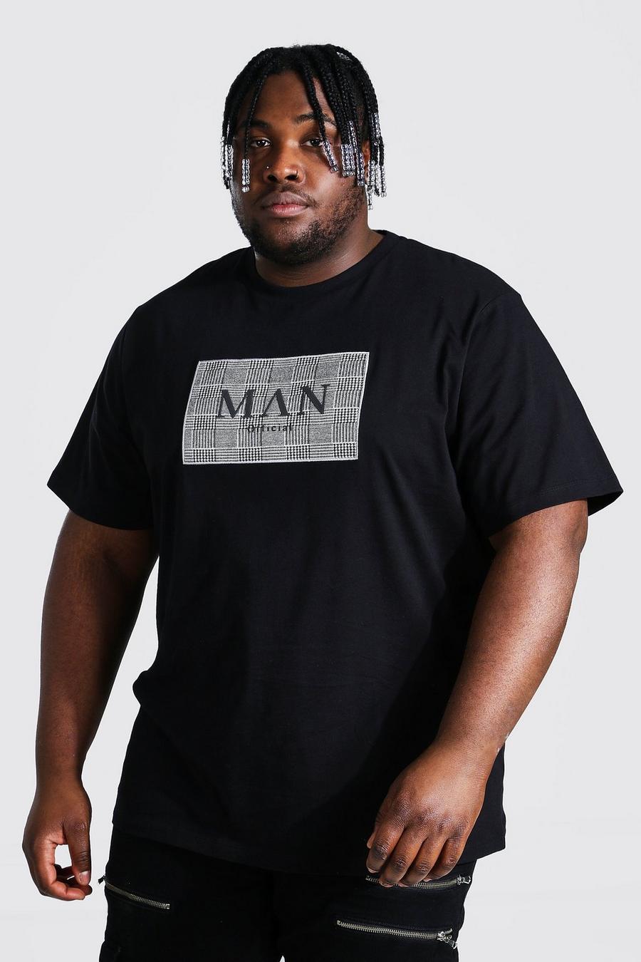 Black Plus Size Roman Man Jacquard Box T-shirt image number 1