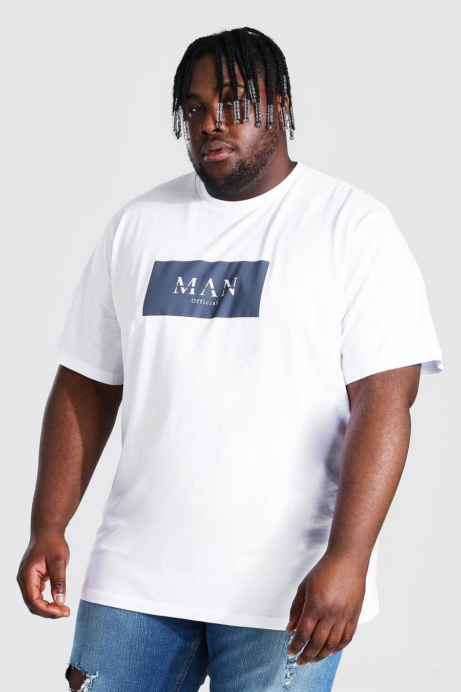 White vit Plus size - MAN Roman T-shirt med boxigt tryck image number 1