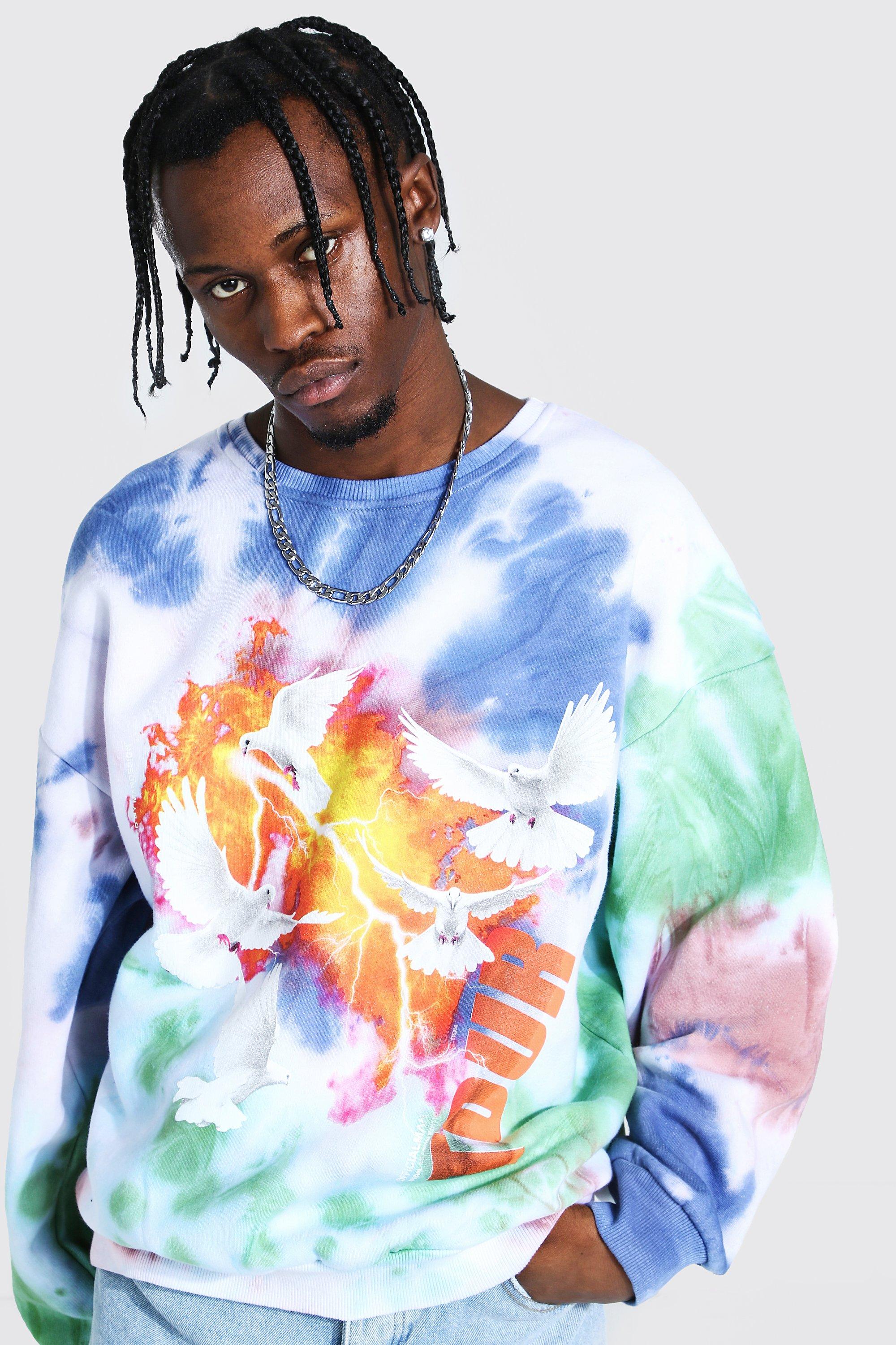 Boohoo tie dye sweatshirt sale