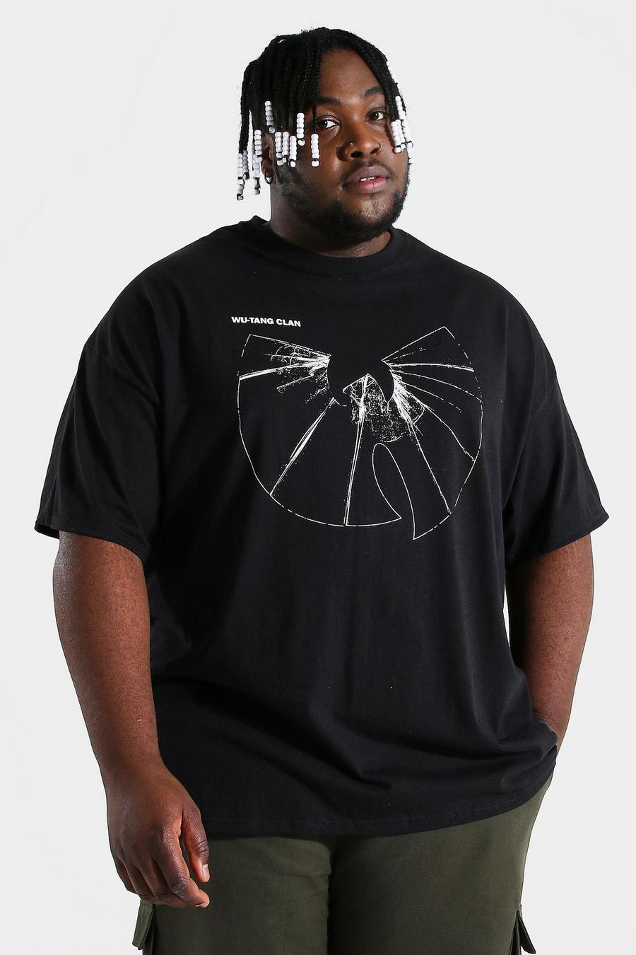 T-shirt Plus Size ufficiale con grafica di Wu-Tang frantumata, Nero image number 1
