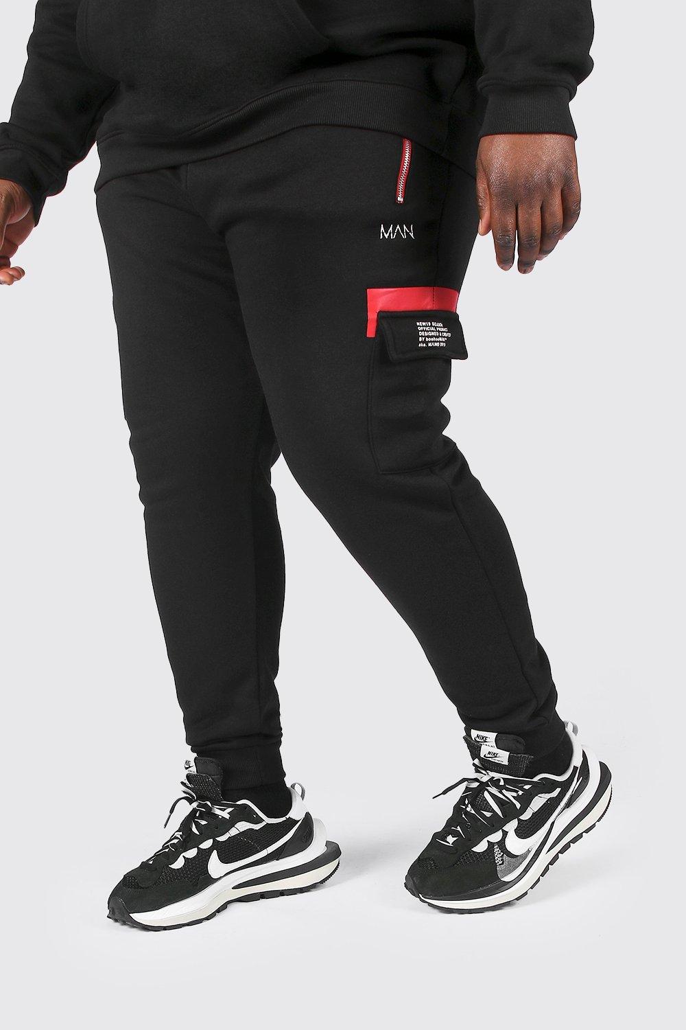 plus size black cargo joggers