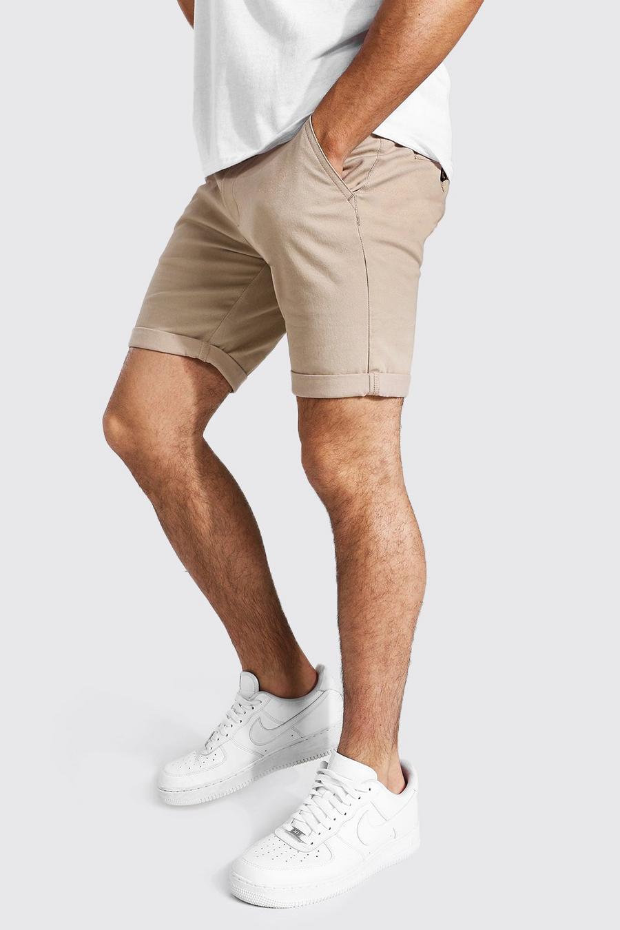 Stone Super Skinny Fit Chino Shorts image number 1