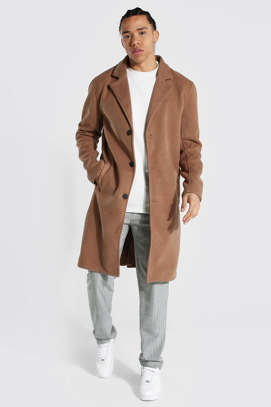 Camel Tall Zomerse Wollen Overcoat image number 1