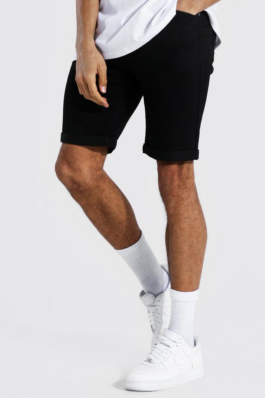 Black Tall Skinny Fit Jean Shorts image number 1