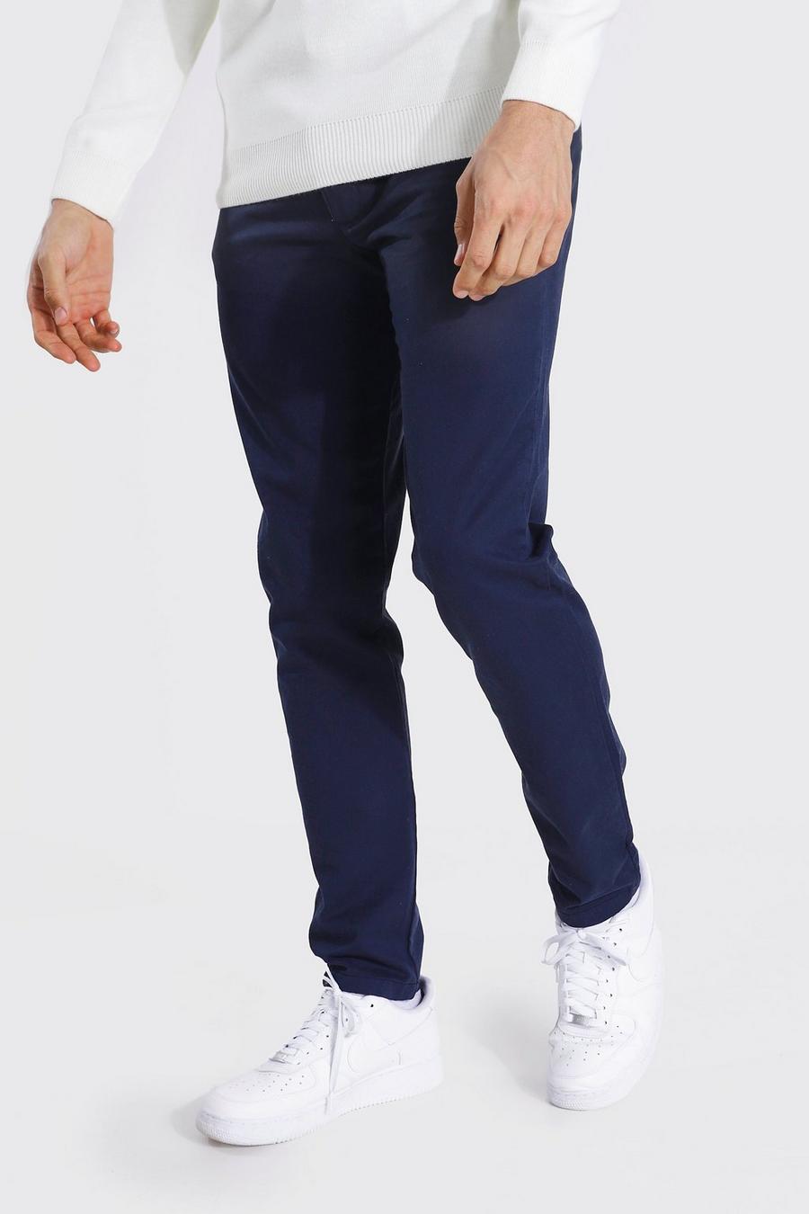 Navy Tall Slim Fit Chino Trousers image number 1