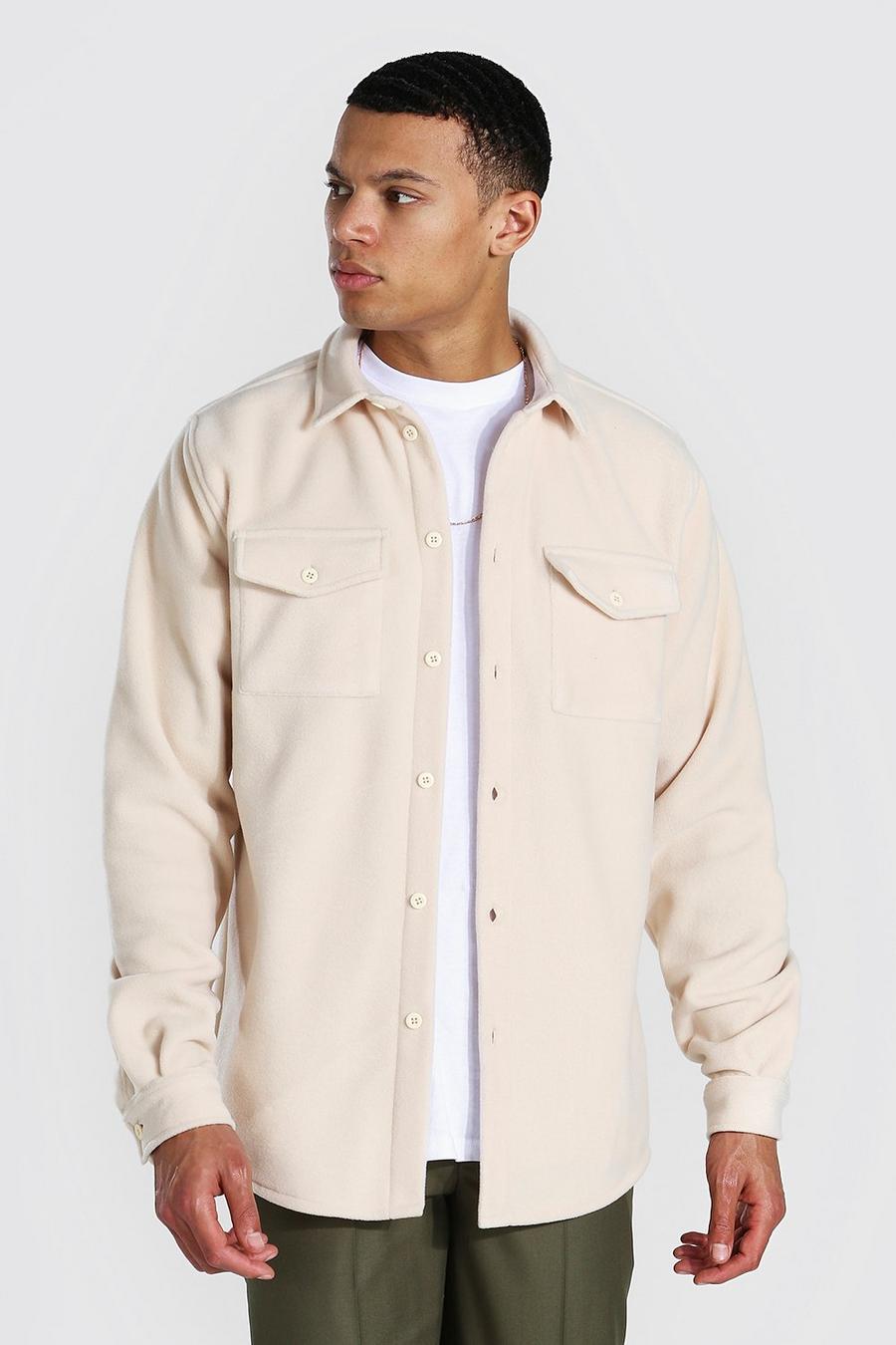 Ecru Tall Man Official Fleece Shirt Jacket image number 1