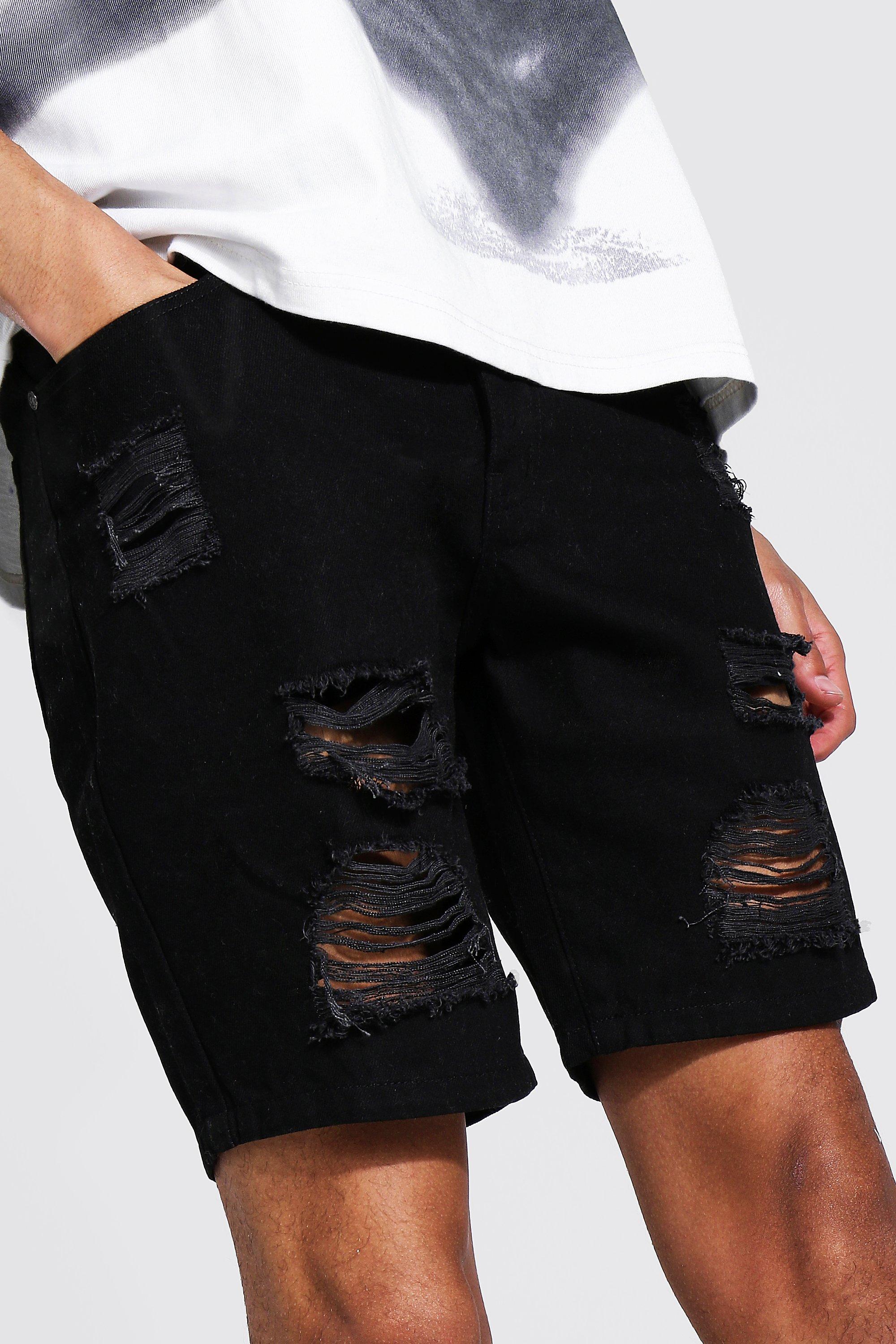 Destroyed black sale denim shorts