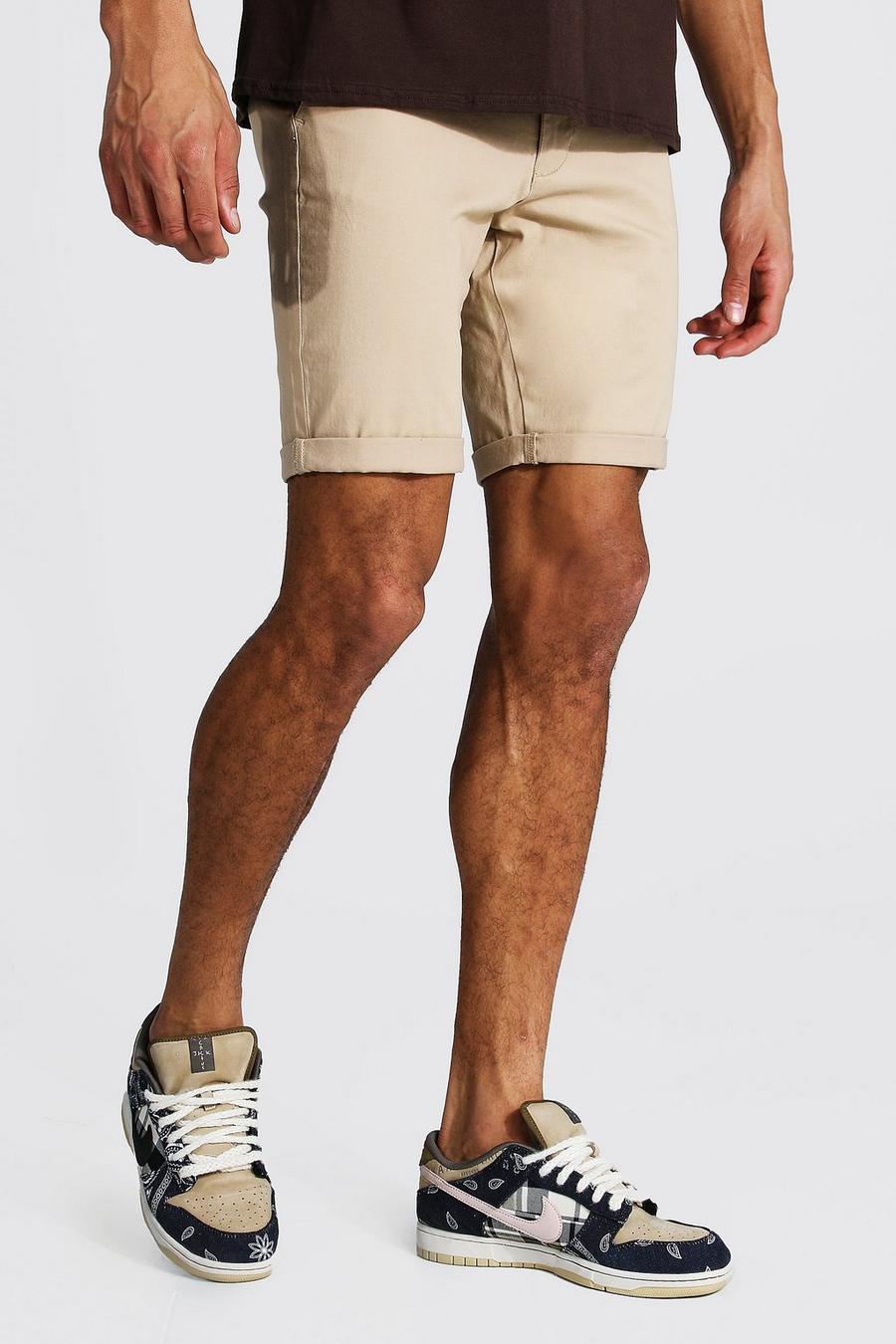 Pantalones cortos chinos skinny Tall, Gris piedra image number 1