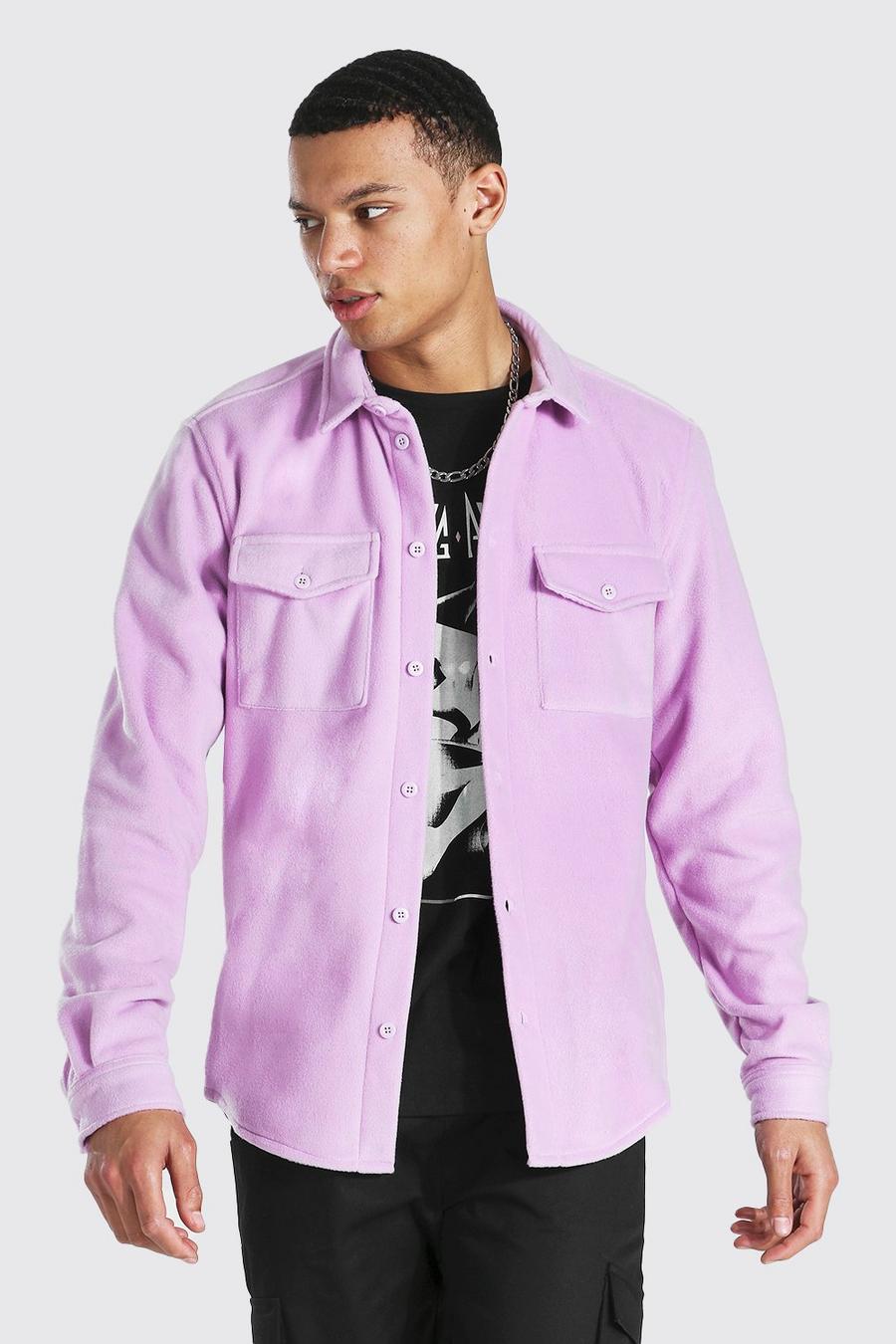 Lilac Tall Man Official Fleece Overshirt image number 1
