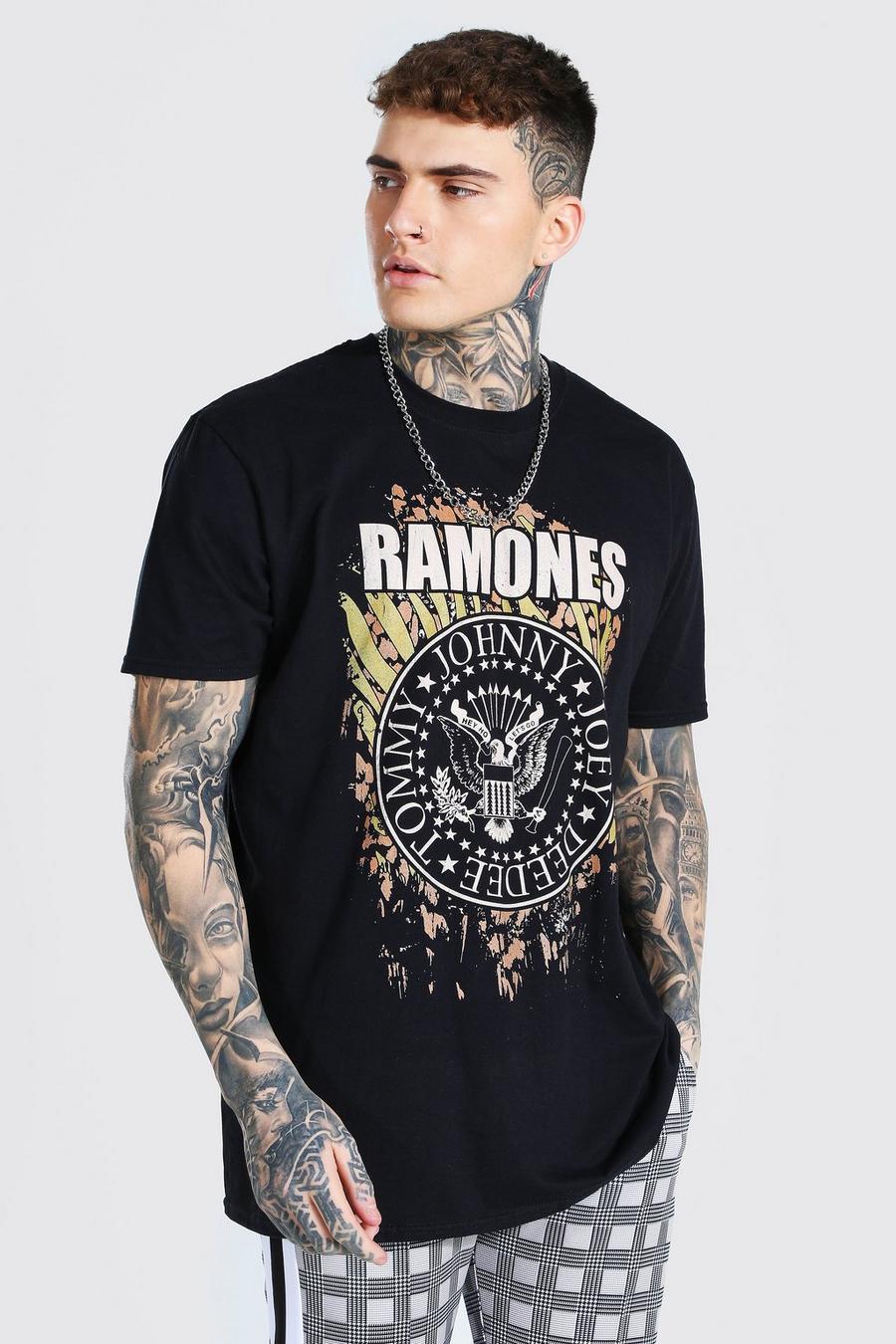 Zwart Oversized Gelicenseerd Ramones T-Shirt image number 1