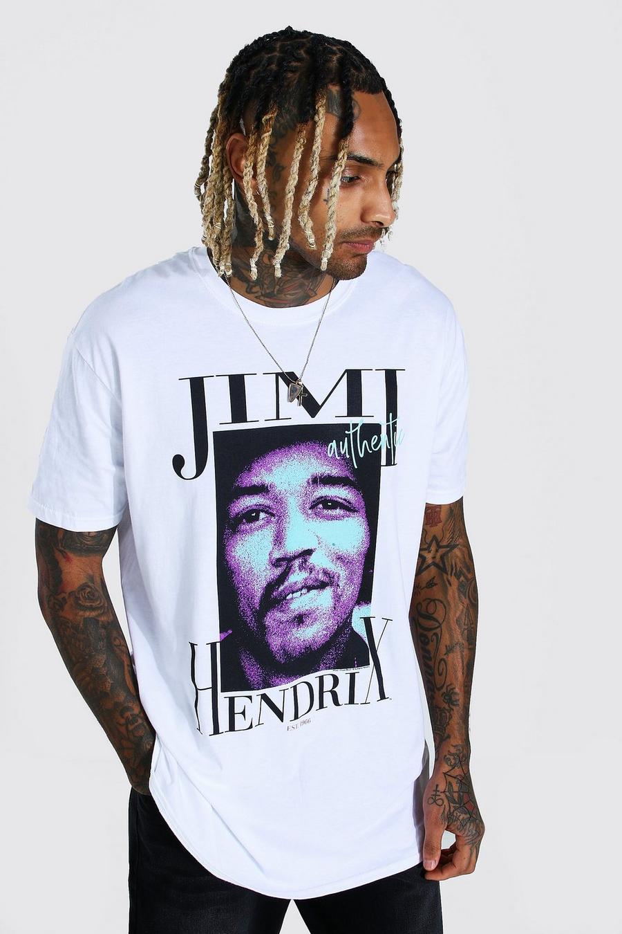 T-Shirt in Übergröße mit lizenziertem „Jimi Hendrix“-Motiv image number 1