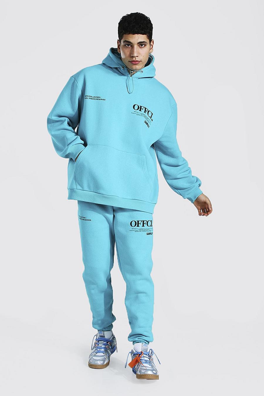 Blue Oversized Official Worldwide Hooded Tracksuit image number 1