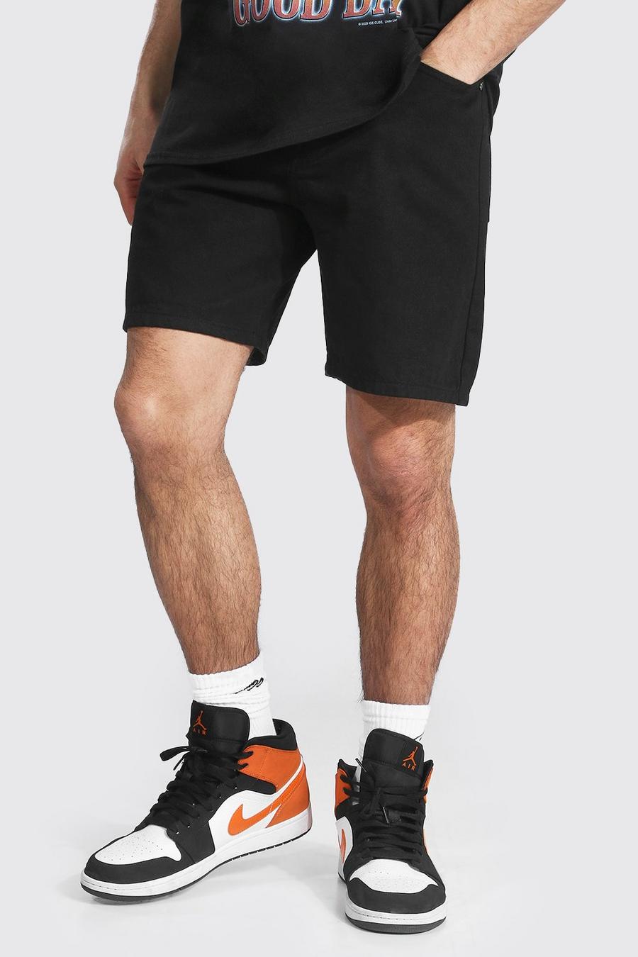 True black Jeansshorts med ledig passform image number 1