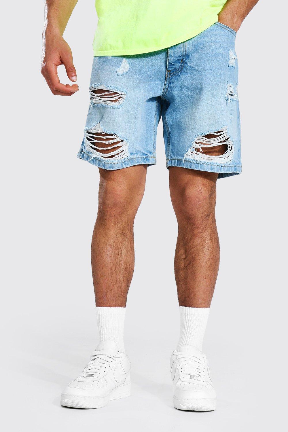 men's distressed jean shorts