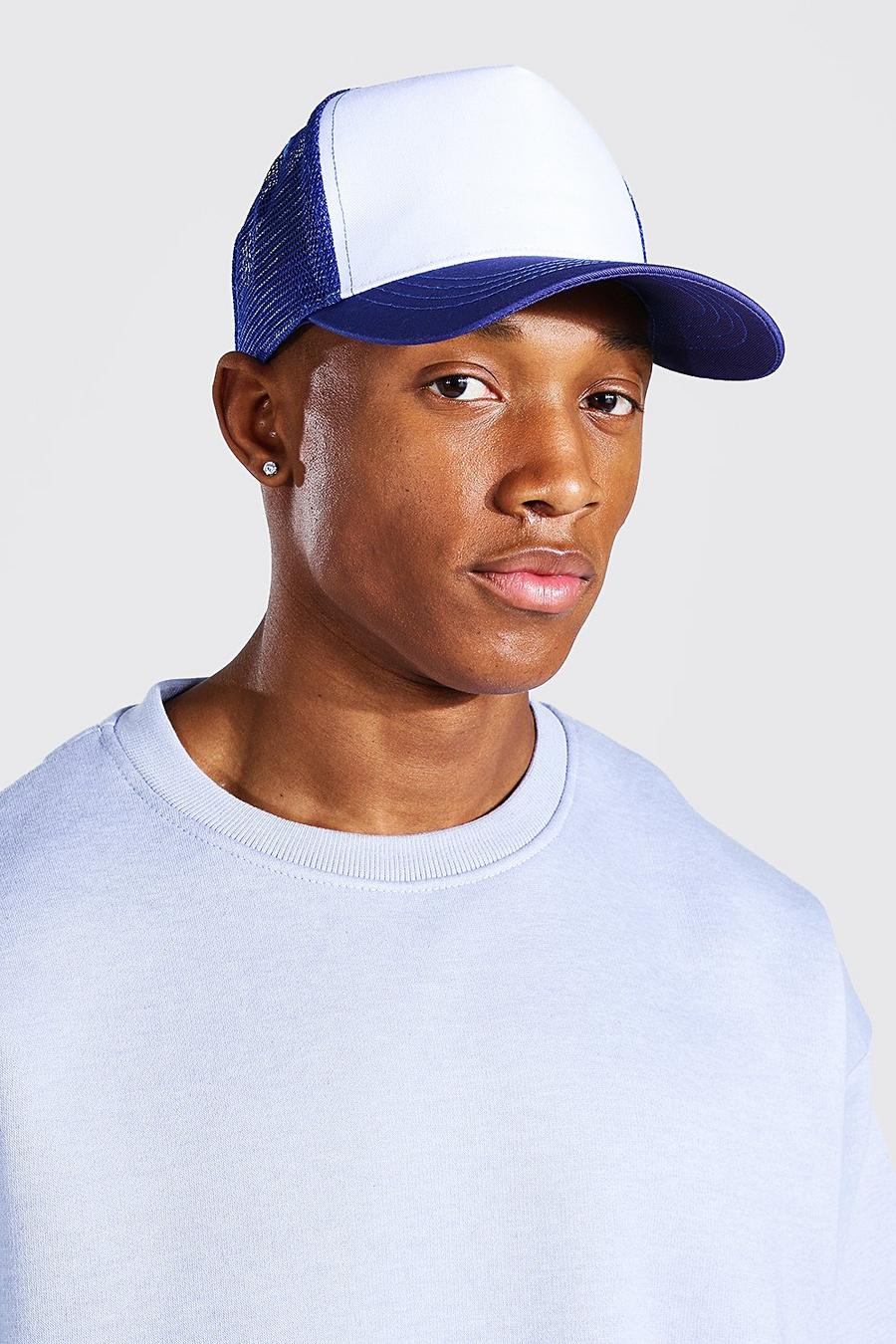כחול כובע מצחייה טראקר עם בד רשת מאחור image number 1
