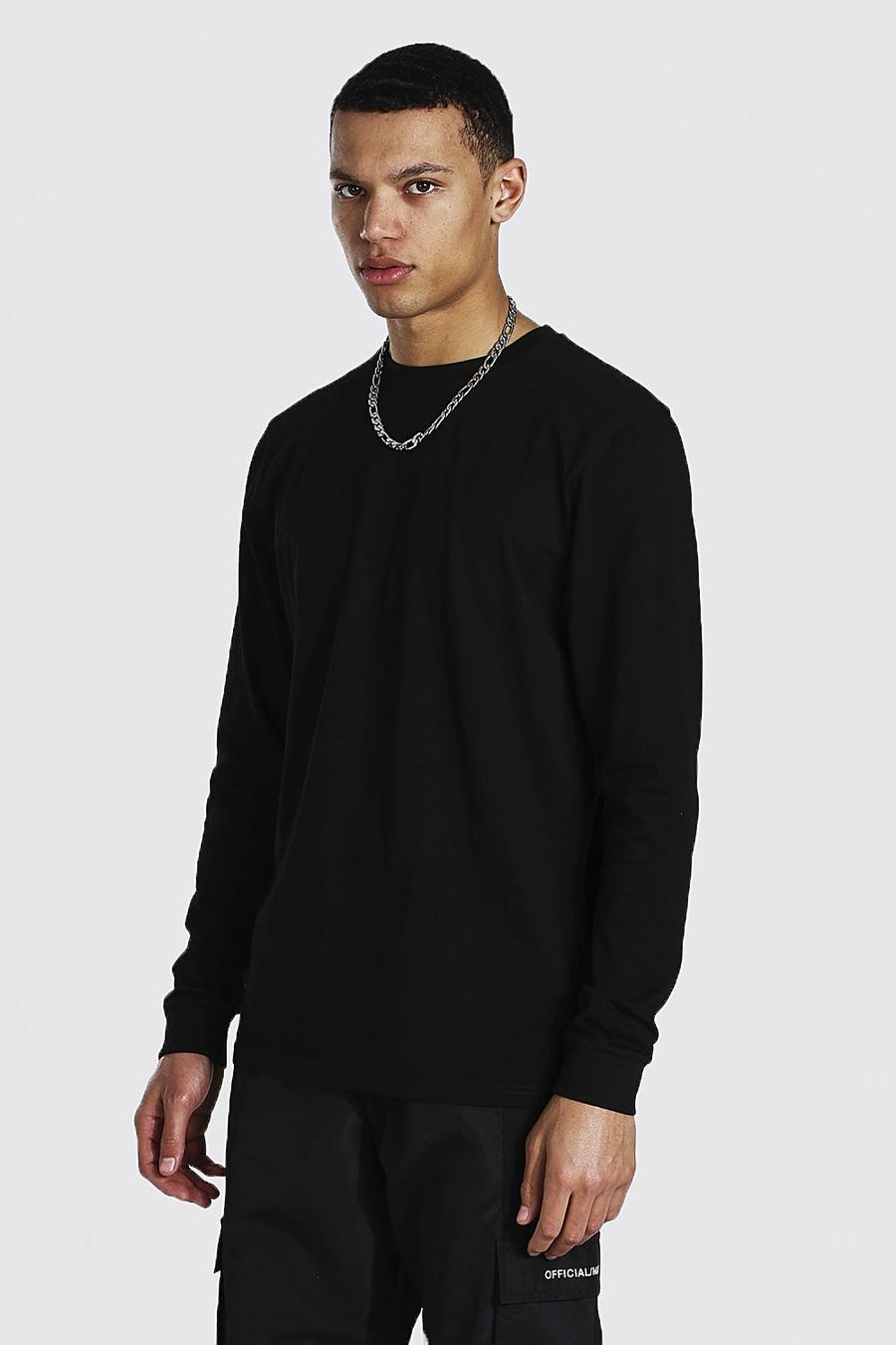 Black Tall - Basic Långärmad t-shirt med rund hals image number 1