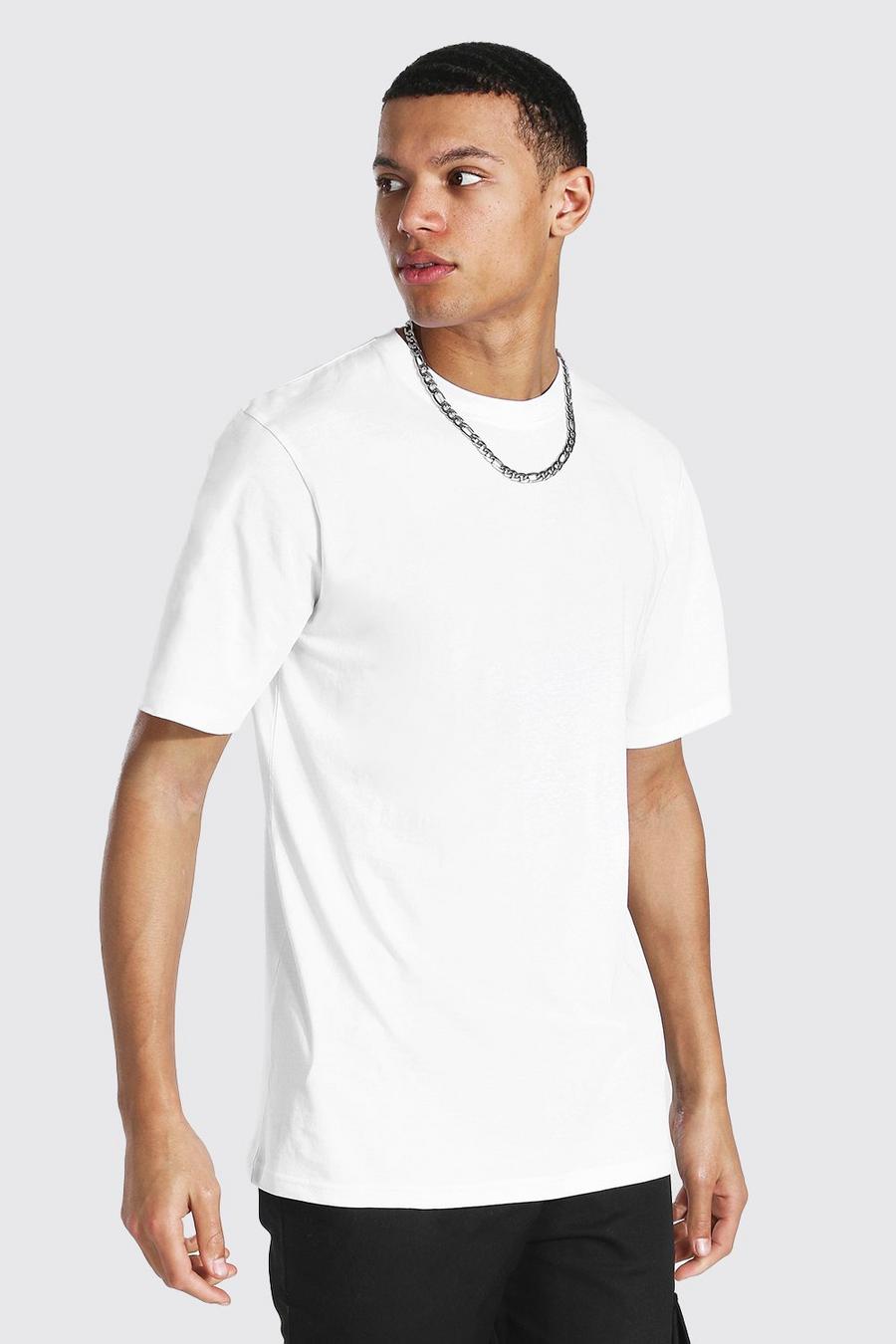 Tall Kurzärmliges Basic Rundhals-T-Shirt, Weiß image number 1