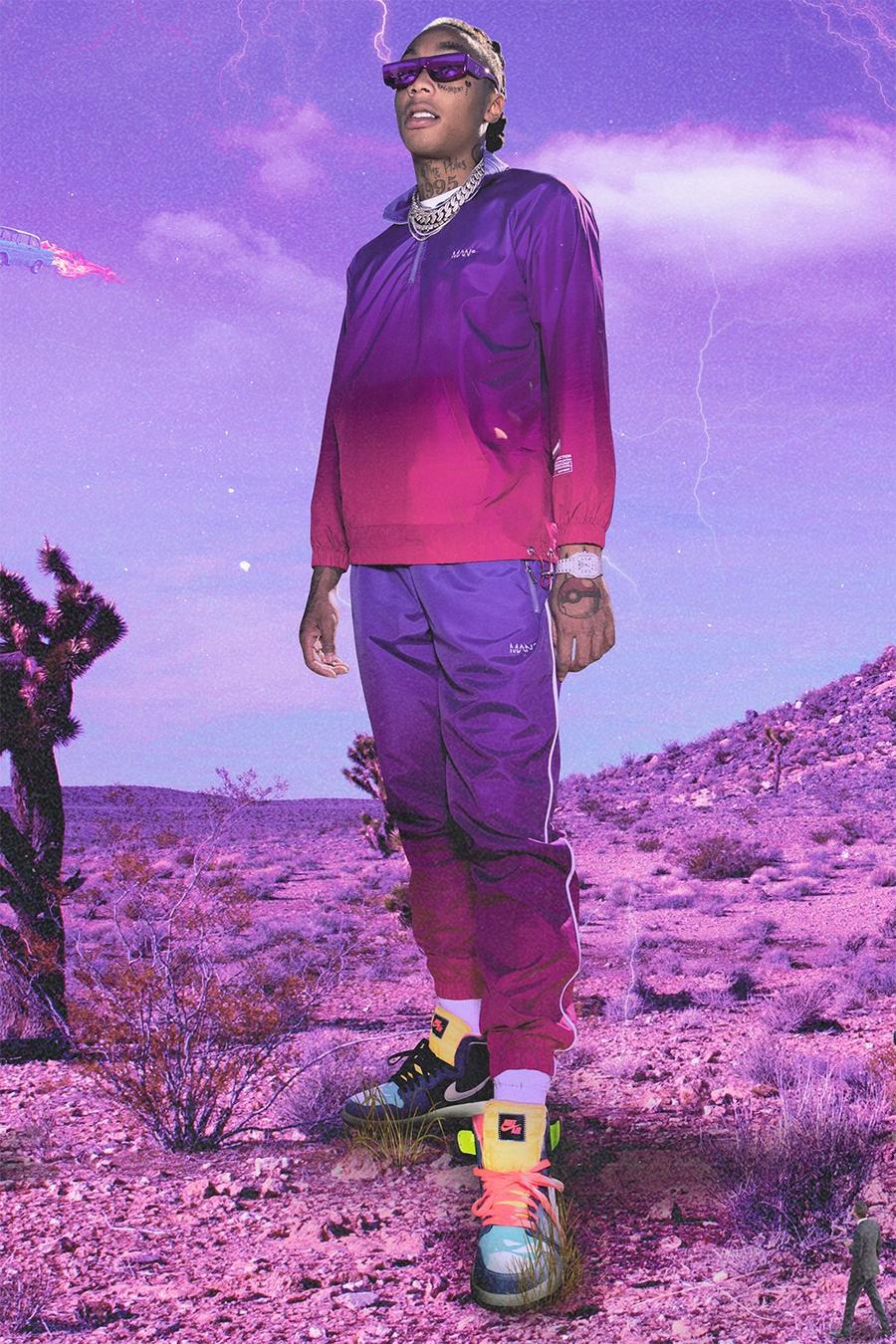 Purple MAN Träningsoverall i skalmaterial med hög krage och ombréeffekt image number 1