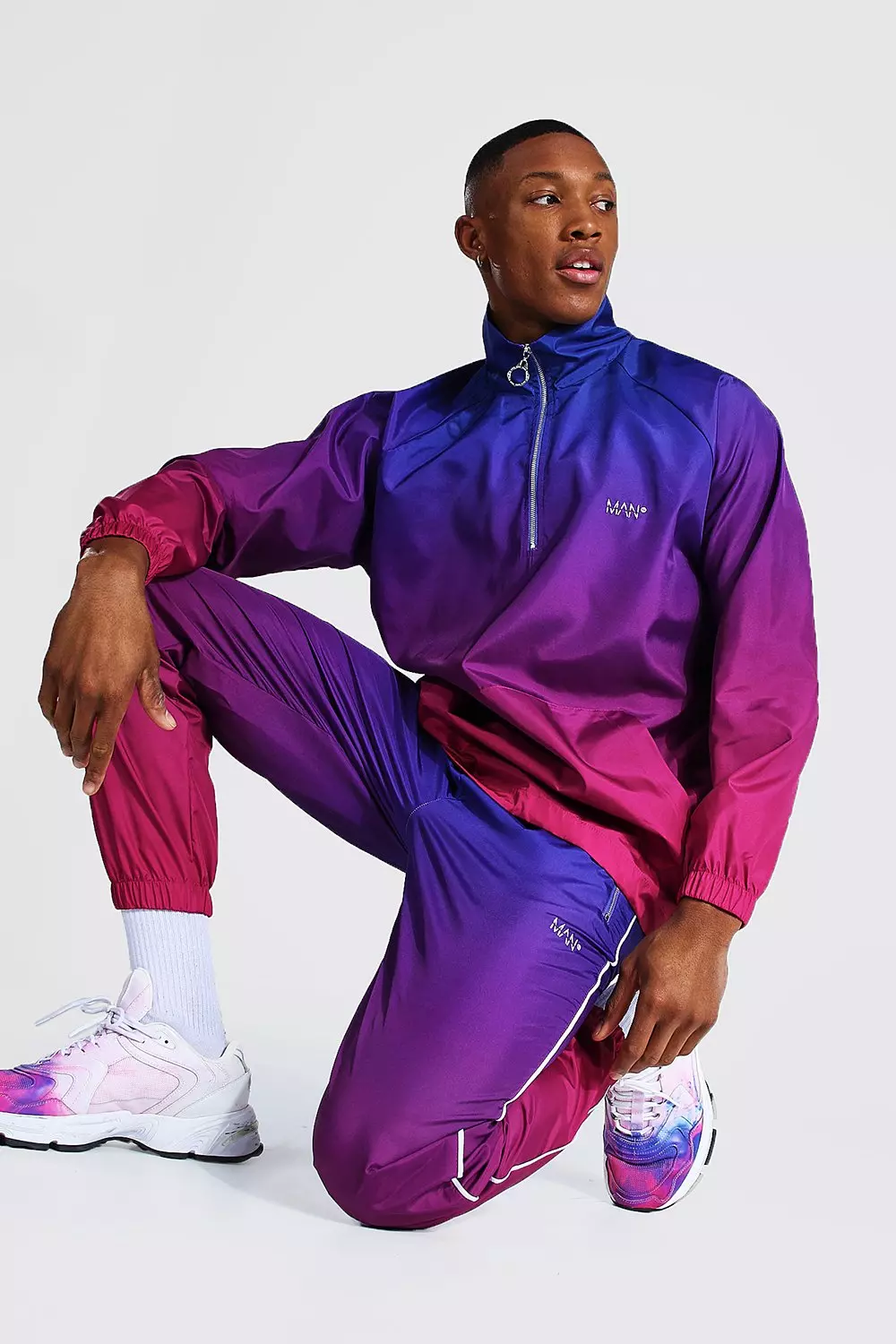 Purple Man Ombre Funnel Neck Shell Tracksuit alternative image