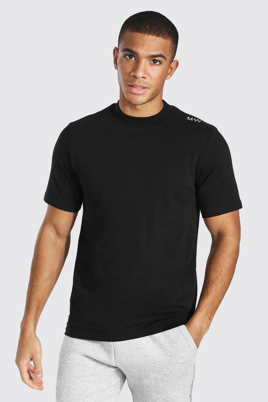 Black Original Man Extended Neck Heavyweight Tshirt image number 1