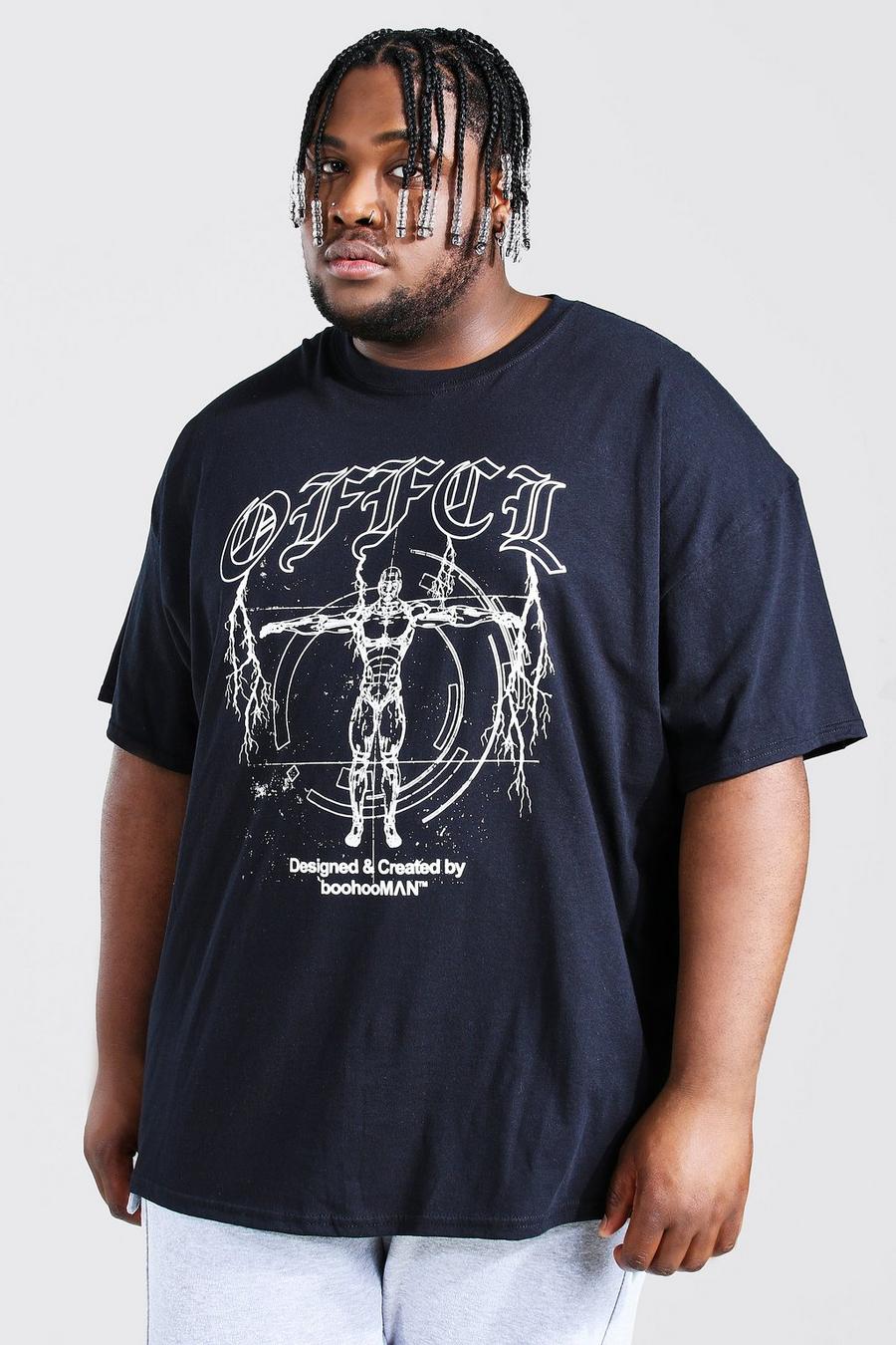 Black Plus Size Offcl Man Print T-Shirt image number 1