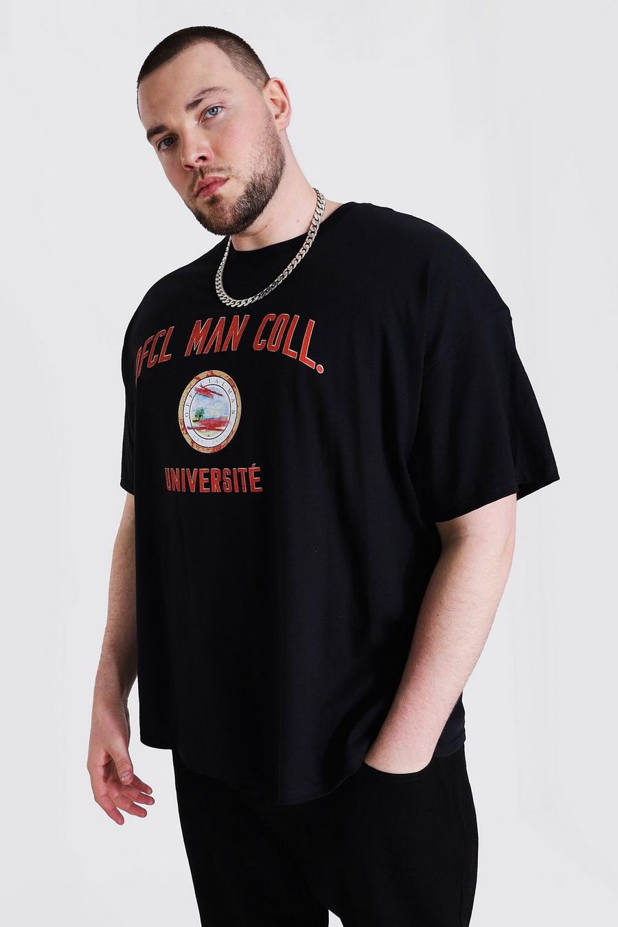 Black Plus Size Oversized Ofcl Man Coll Graphic T-Shirt image number 1