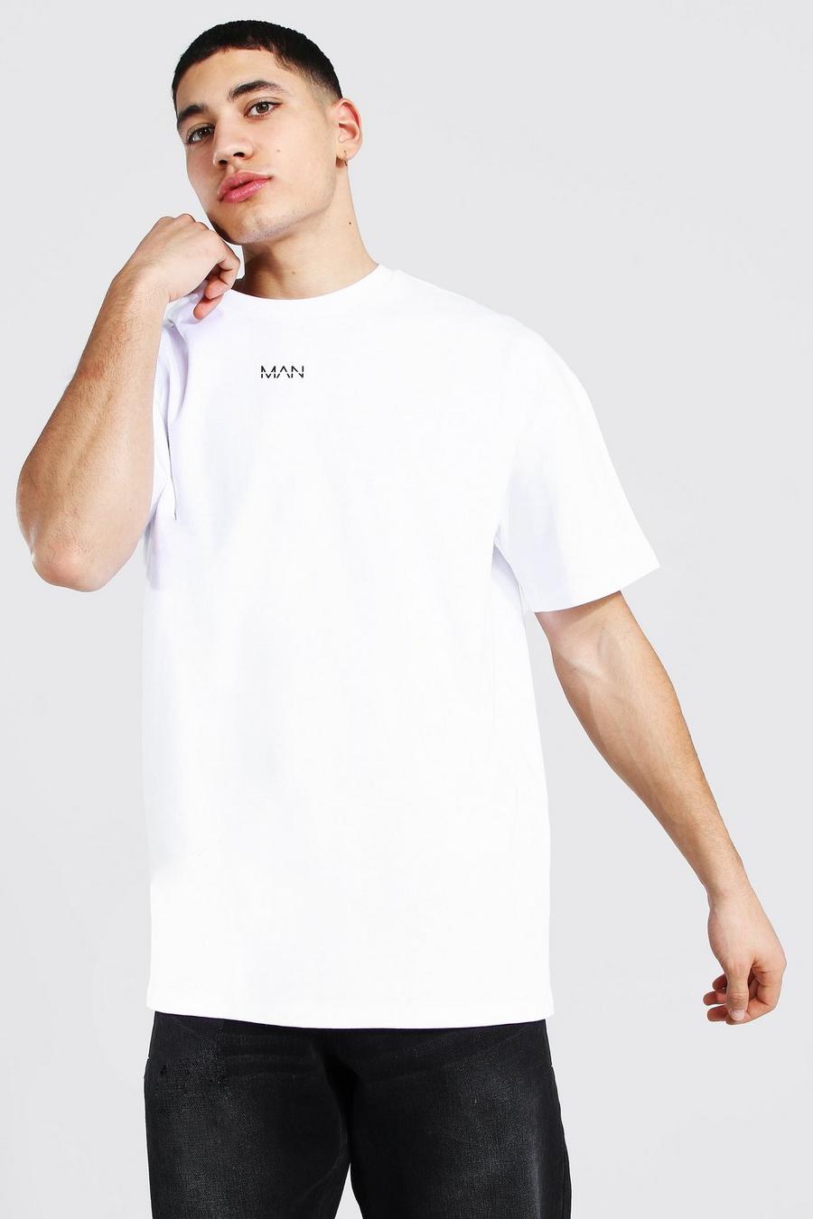 Original Man T-Shirt aus schwerem Gewebe in Übergröße, Weiß image number 1