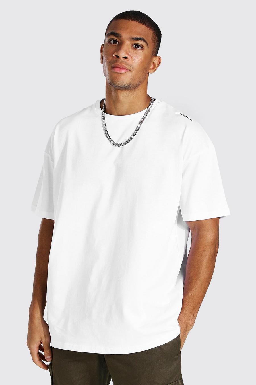 White Oversized Man Signature Zwaar T-Shirt image number 1