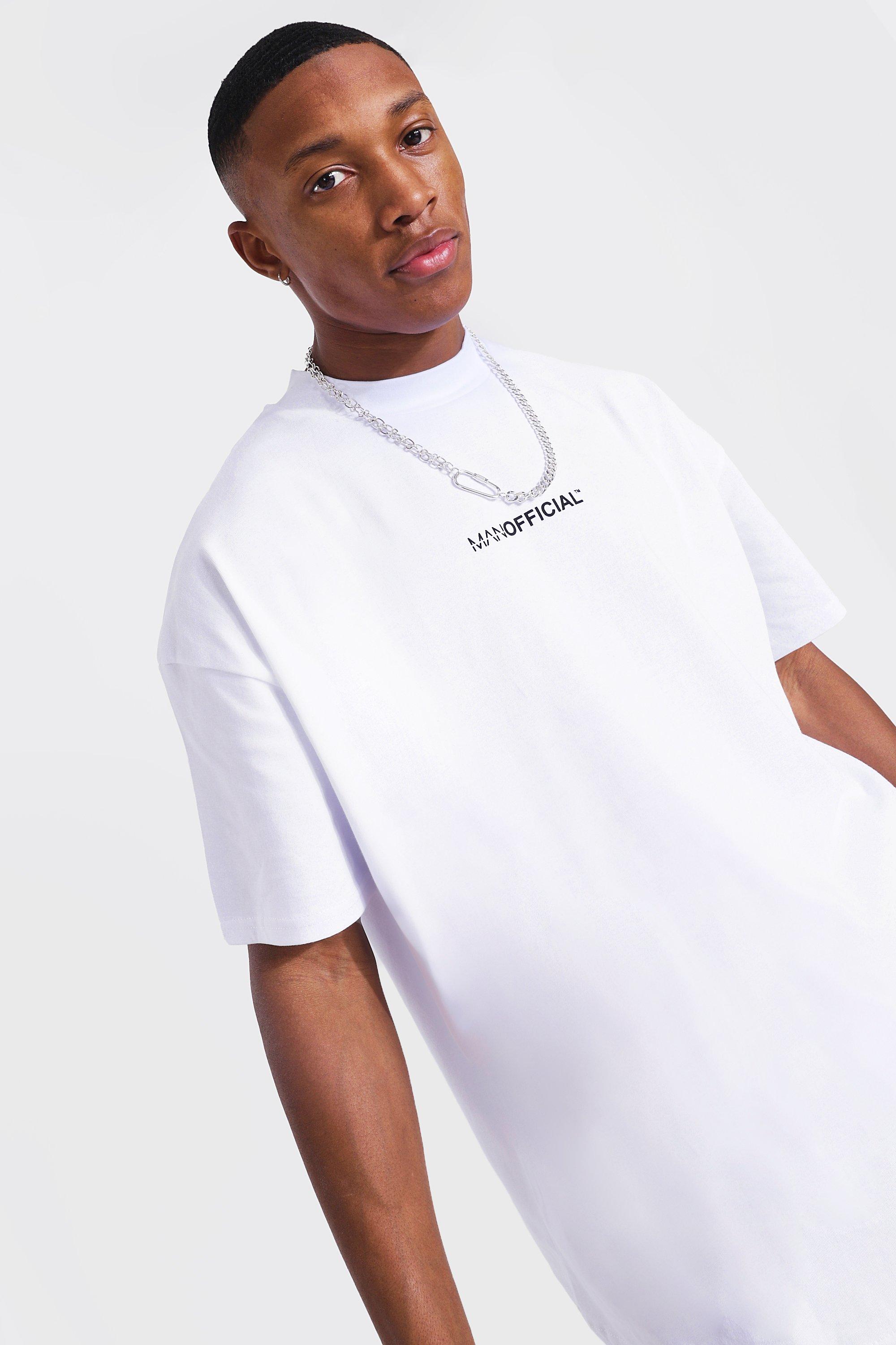 Oversized Man Extended Neck Heavyweight Tee boohoo IE