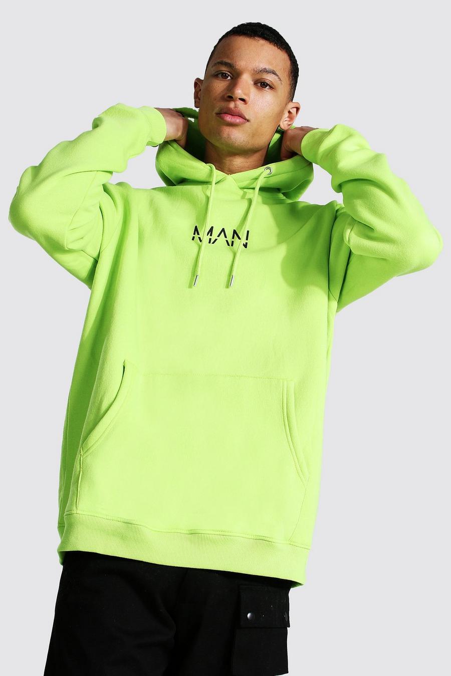 Tall - Sweat à capuche oversize - Man, Acid lime image number 1