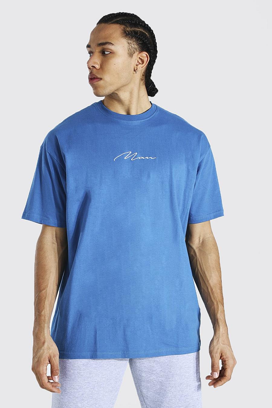 Blue Tall Man Signature Oversized T-shirt image number 1