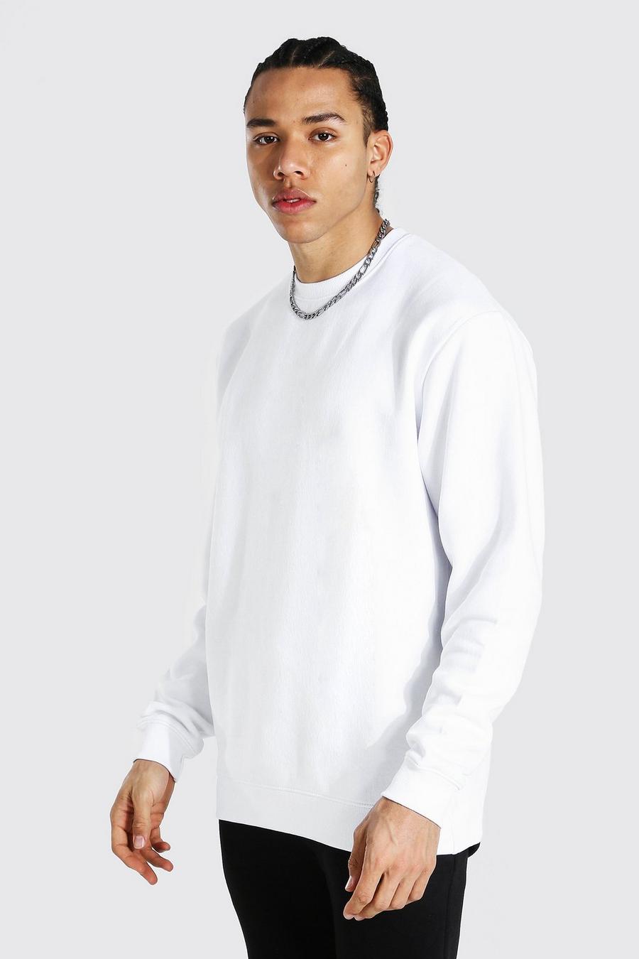 Tall übergroßer Basic Sweater, Weiß image number 1