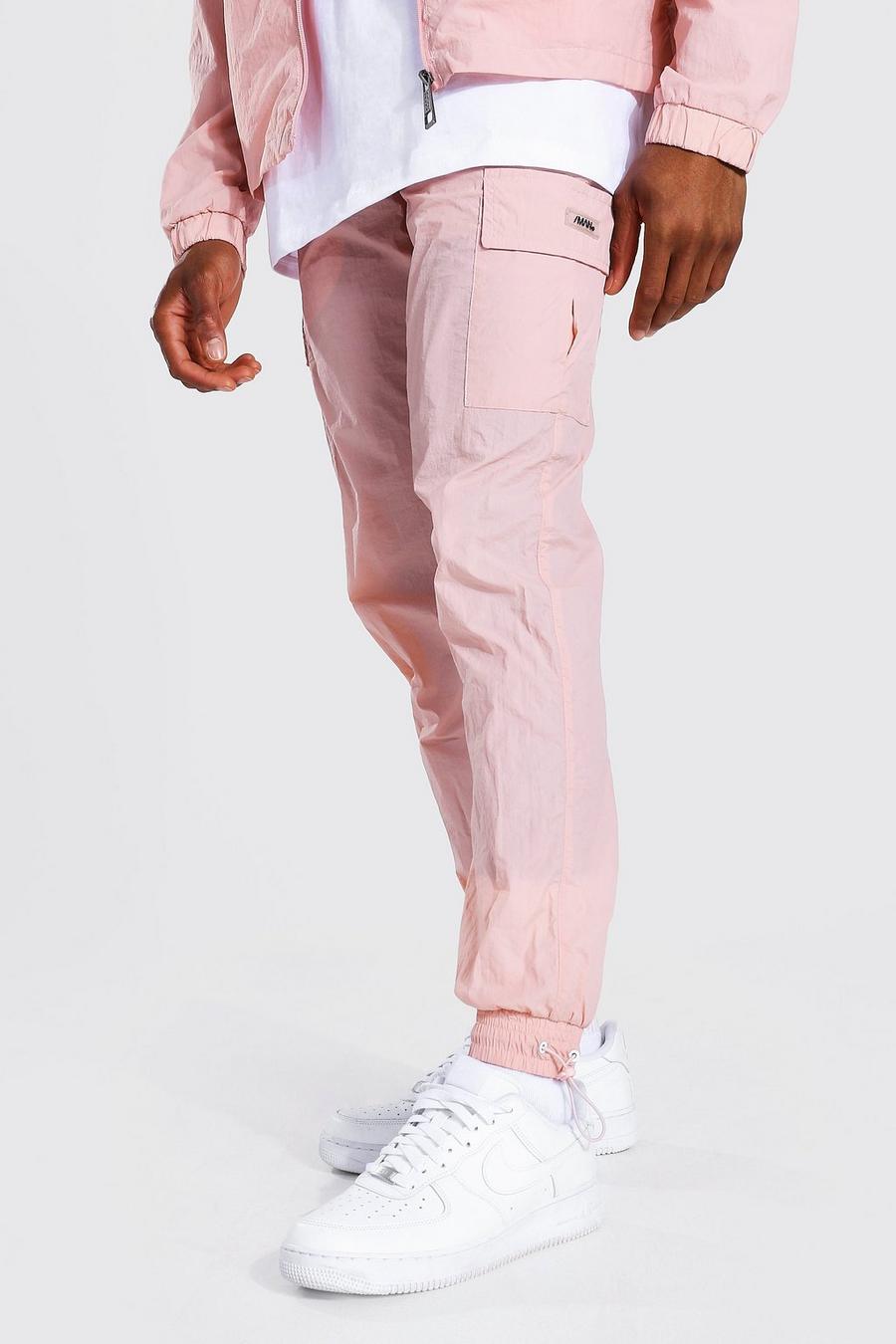 Pantalón deportivo con lavado a la piedra de nailon, Pink image number 1