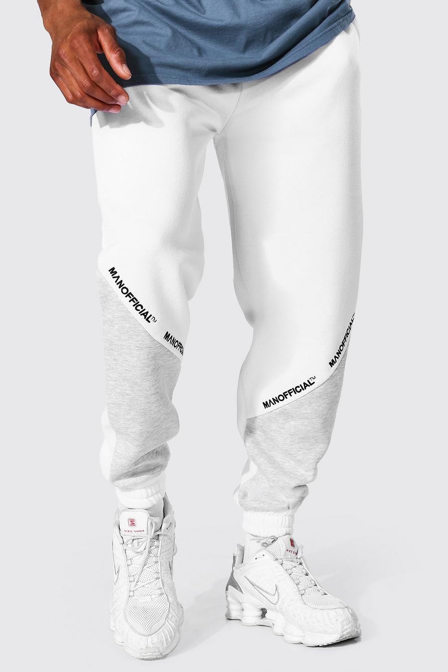 White Regular Man Official Colour Block Track Pant image number 1