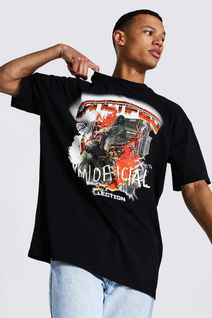 Tall T-Shirt in Übergröße mit MAN Official-Print, Schwarz image number 1
