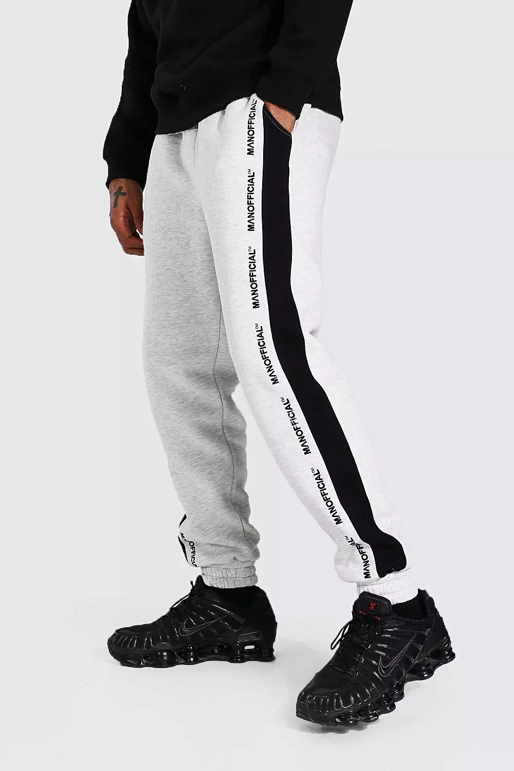 Hollister Icon Logo Side Tape Track joggers in Black for Men