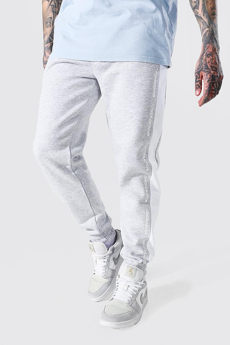 Pantalones de deporte con franjas laterales estándar Official Man, Marga gris image number 1