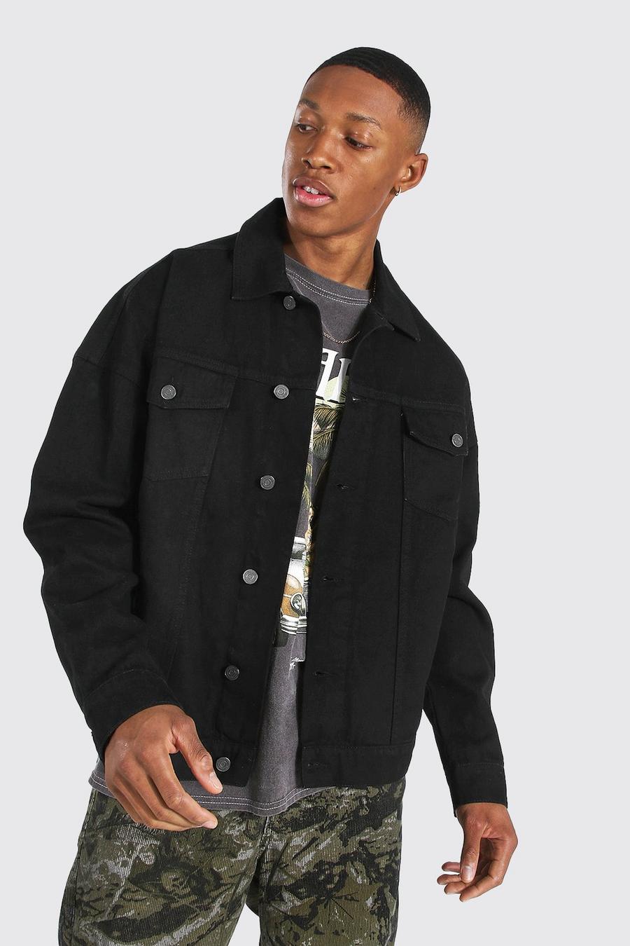 Black Oversized Denim Jacket image number 1