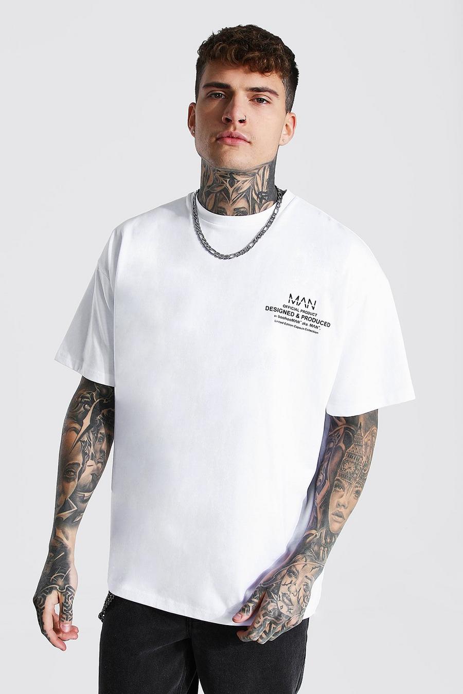 White Oversized Official Back Print T-Shirt image number 1