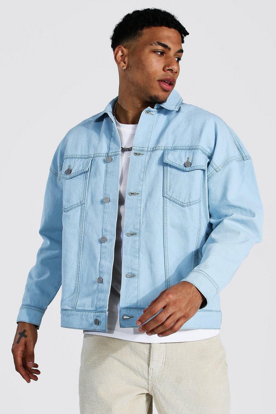 Ice blue Boxy Fit Denim Jacket image number 1