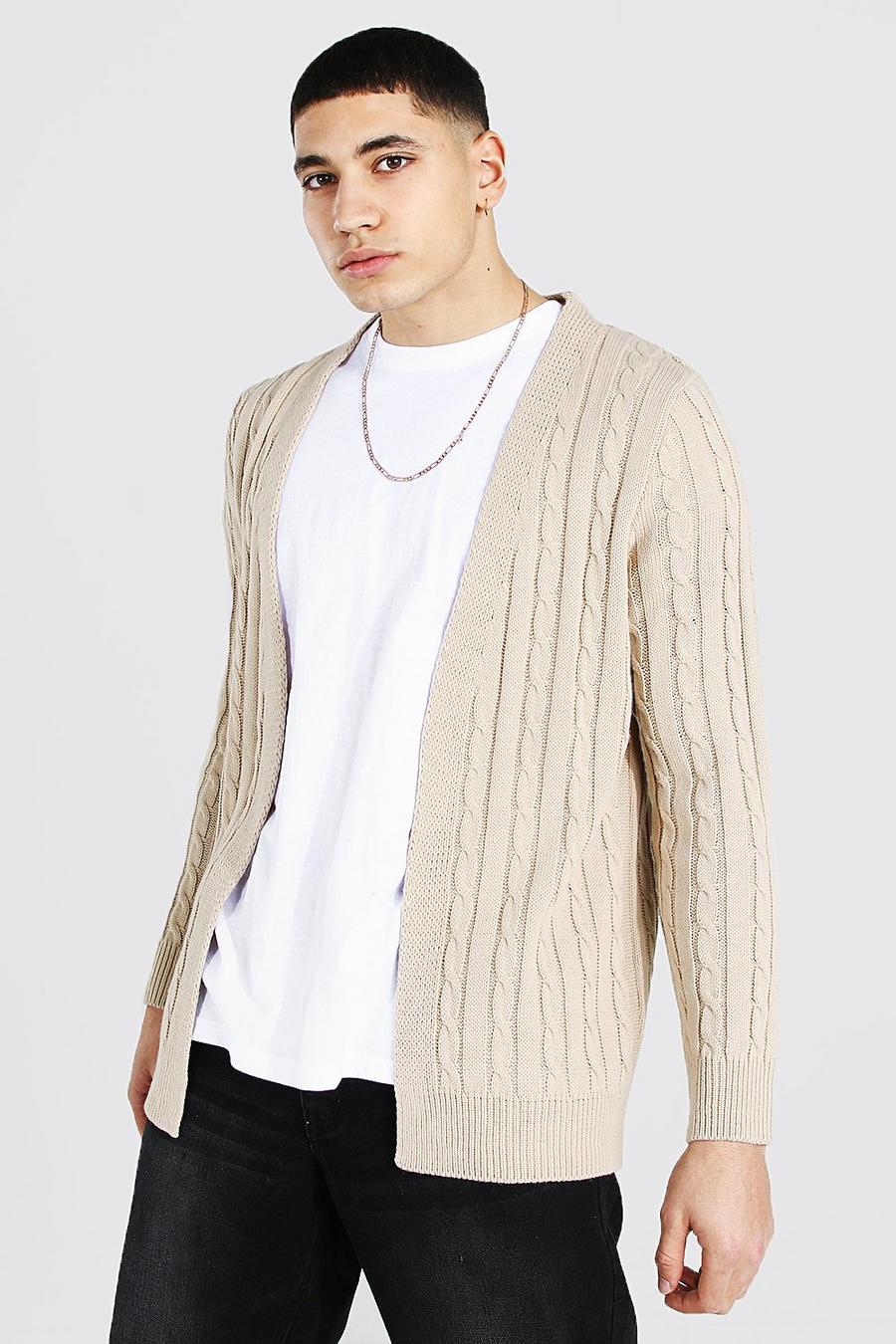 Stone Cable Edge To Edge Knitted Cardigan image number 1