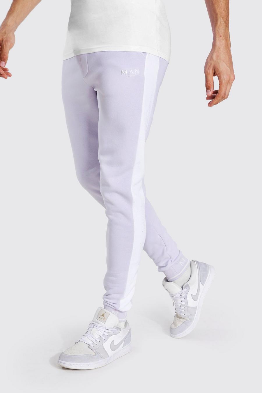 Lilac Tall Man Roman Cuff Skinny Panelled Jogger image number 1