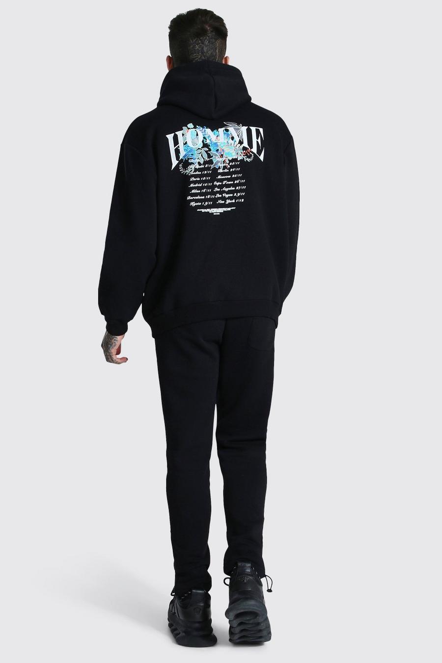 Black Oversized Man Tracksuit With Toggle Cuff image number 1