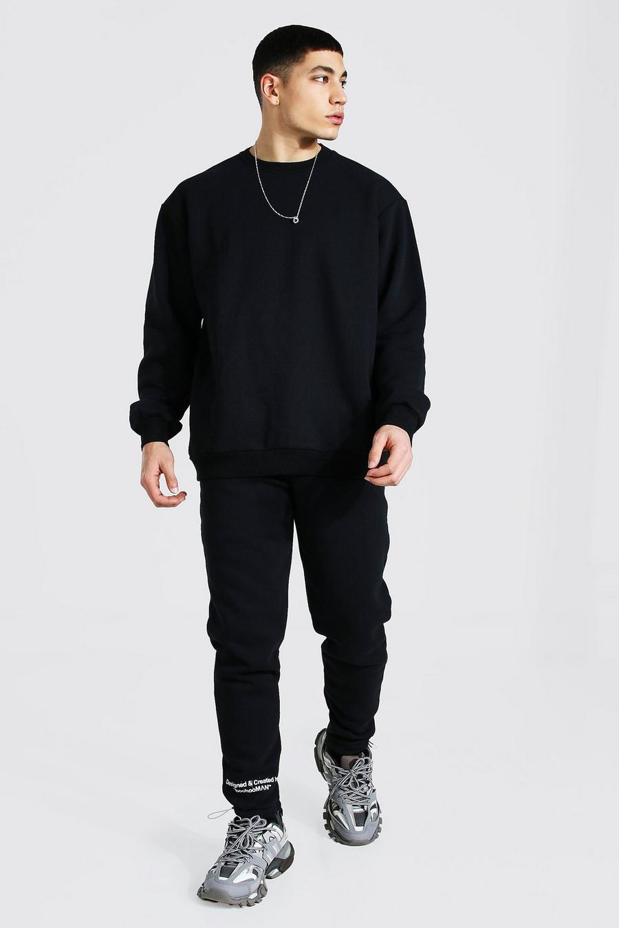 Black Oversized Official Sweater Toggle Tracksuit image number 1