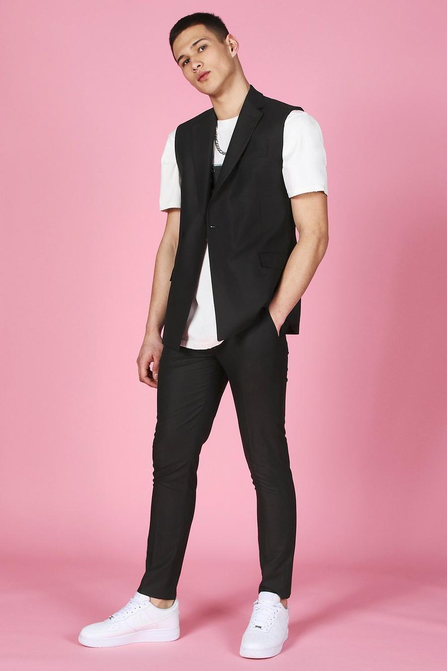 Black Skinny Plain Suit Trouser image number 1