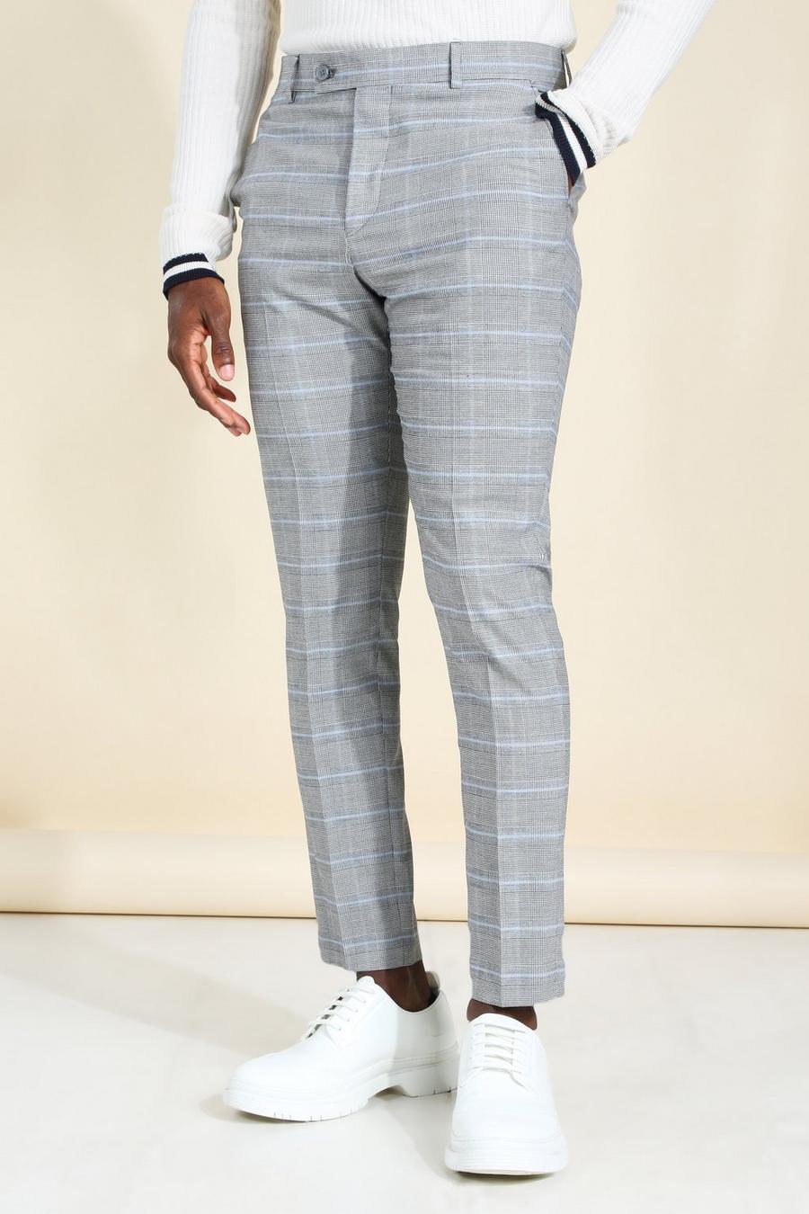 Pantalon skinny à carreaux, Grey image number 1