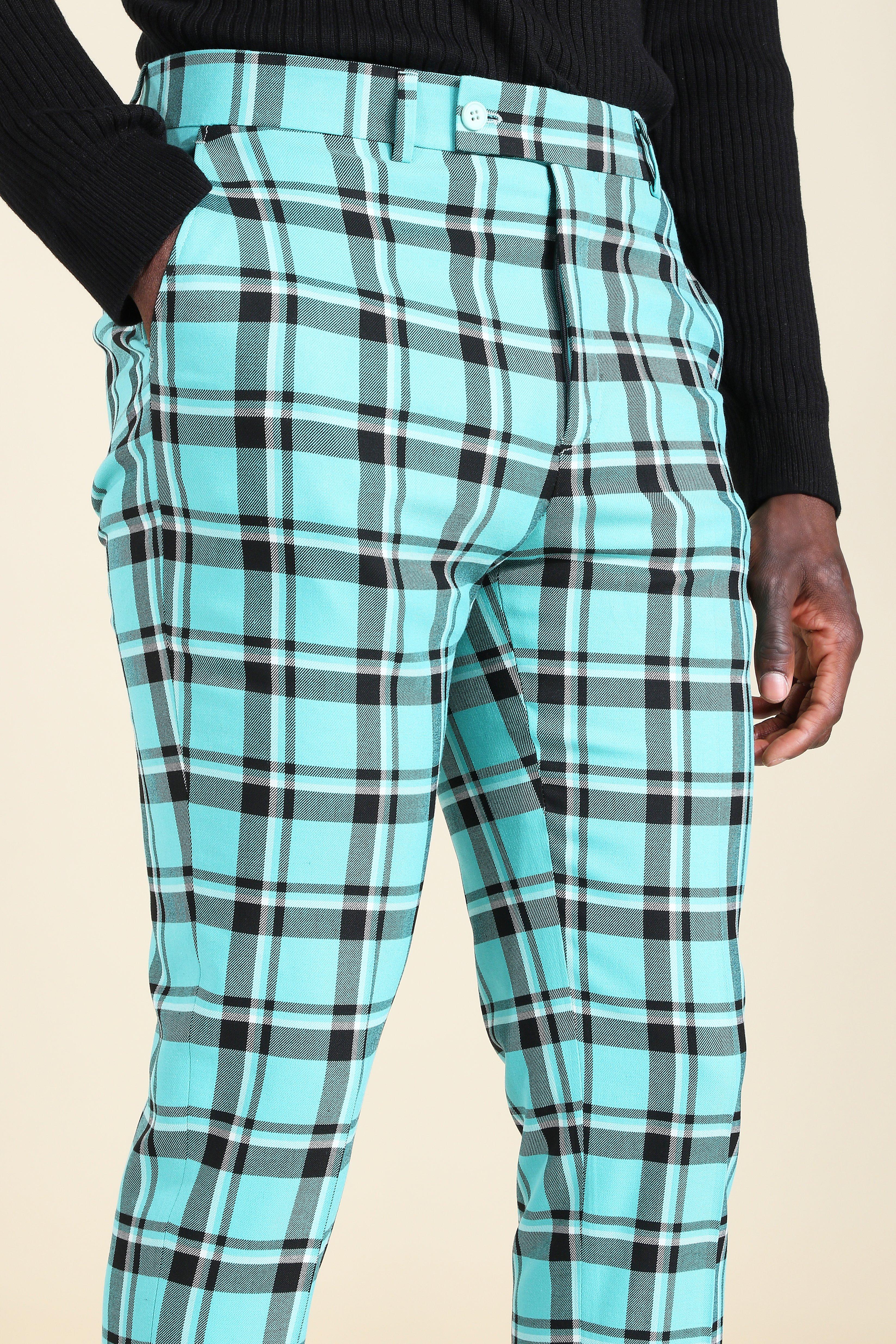 Teal hot sale plaid pants